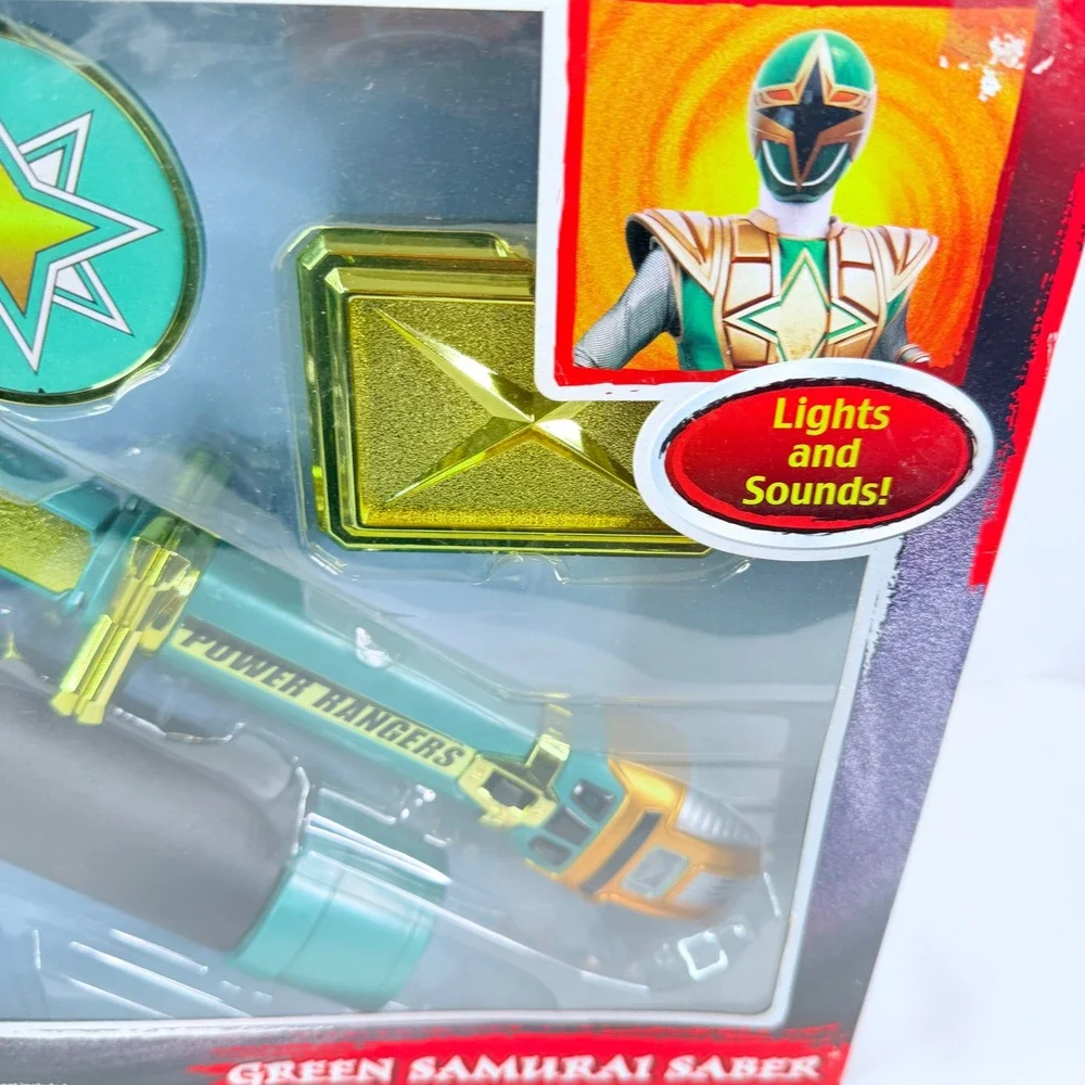 Bandai Power Rangers Ninja Storm Green Samurai Saber Lights Sounds Toy 10553 NEW